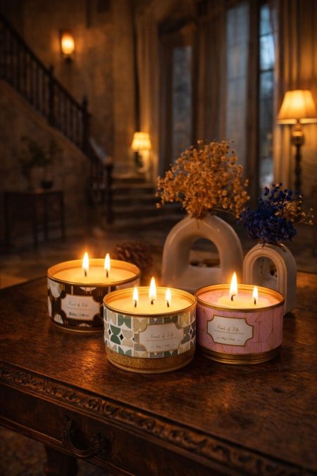 شمع علب حديد مع قفل